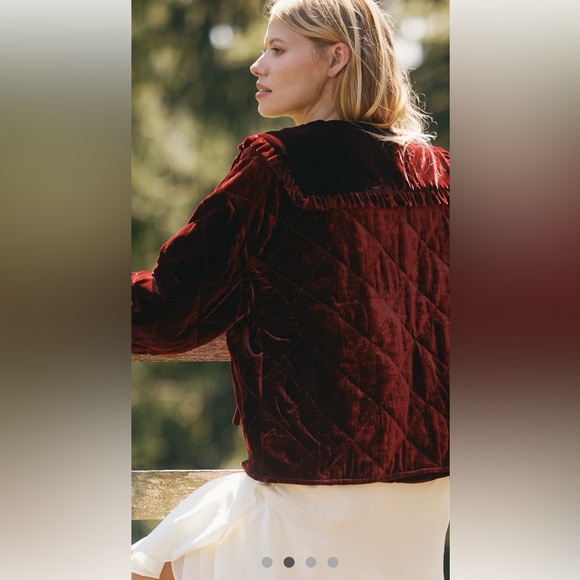 Anthropologie Maeve Velvet Hazel Quilted Jacket Brand New With Tags Size Small - Picture 3 of 10